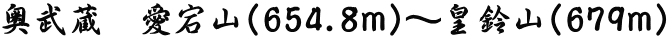 奥武蔵　愛宕山（654.8ｍ）～皇鈴山（679ｍ） 