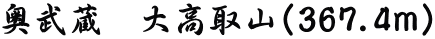 奥武蔵　大高取山（367.4ｍ） 