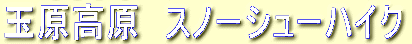 玉原高原　スノーシュー