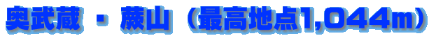 奥武蔵 ・ 蕨山 （最高地点1,044ｍ）