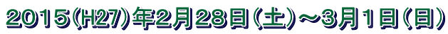 ２０１５（H27）年２月２８日（土）～３月１日（日）